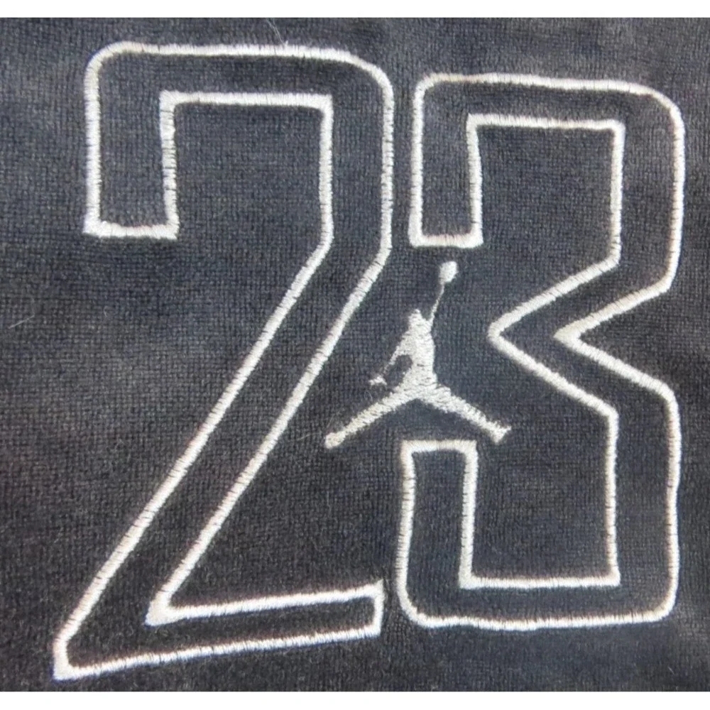 Jordan Velour Sleeveless Hoodie Vest Men XL Black Full Zip Embroidered VTG Y2K
